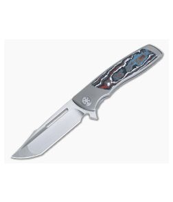 Sharp By Design Mini Evo Flipper Titanium Nebula FatCarbon Inlay Satin M390 Harpoon ME-08