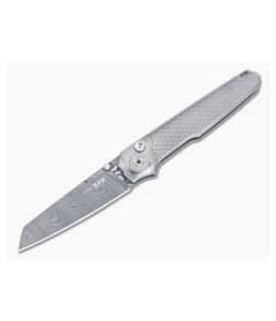 MKM Miura Limited Edition Button Lock Folder Gray Integral Ti Handle Twist Damasteel Blade MI-D-047