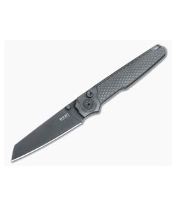 MKM Miura Button Lock Folder Dark Stonewash Integral Ti Handle Dark Stonewash M390 Blade MI-TDSW