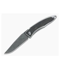 Chris Reeve Mnandi Raindrop Damascus Bog Oak Wood Gentleman's Titanium Frame Lock Folder MNA-1006