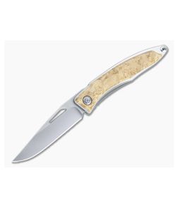 Chris Reeve Mnandi S45VN Box Elder Wood Inlaid Titanium Dress Carry Folder 010