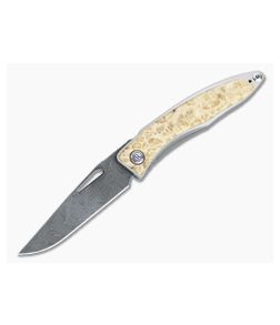 Chris Reeve Mnandi Box Elder Boomerang Damascus Frame Lock Folder 003