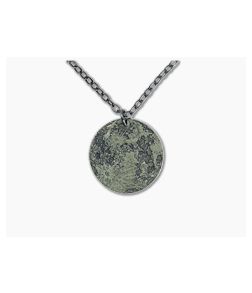 Shire Post Mint Harvest Moon 1" Brass Pendant Chain Necklace