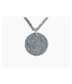 Shire Post Mint Full Moon 1" Silver Pendant Chain Necklace