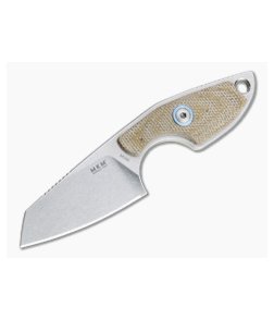 MKM Mikita Mikro 2 Vox Sheepsfoot Stonewashed M390 Natural Canvas Micarta Neck Knife MR02-NC