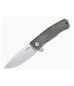 LionSteel Myto Satin M390 Green Canvas Micarta Titanium Frame Lock Flipper MT01-CVG