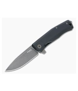 LionSteel Myto Black Stonewashed M390 Black Aluminum Frame Lock Flipper MT01A-BB