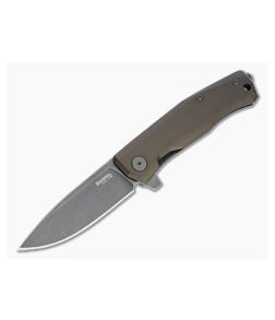 LionSteel Myto Black Stonewashed M390 Earth Brown Aluminum Frame Lock Flipper MT01A-EB