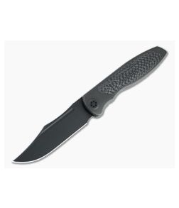 Sharp By Design Mini Tempest Bowie Black PVD M390 Carbon Fiber PVD Front Flipper Knife