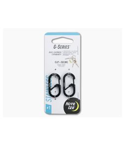 Nite Ize Innovation G-Series #1 Dual Chamber Keychain Carabiner Two-Pack Black