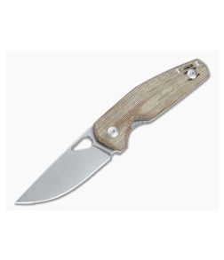 GiantMouse Nimbus V2 Stonewashed Elmax Natural Canvas Micarta Liner Lock Folder