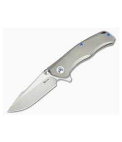 Reate Knives New Torrent Bead Blast Titanium Frame Lock Flipper Satin RWL34