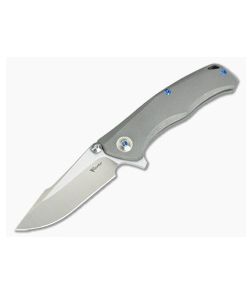 Reate Knives New Torrent Dark Stonewash Titanium Frame Lock Flipper Satin RWL34
