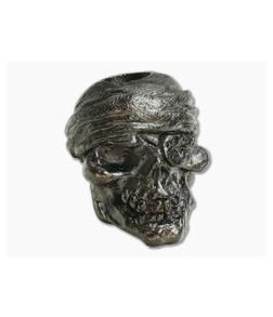 Schmuckatelli One-Eyed Jack Skull Bead Hematite Matte Finish