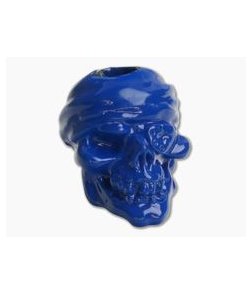 Schmuckatelli One-Eyed Jack Skull Bead Blue Powder Coat