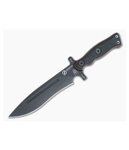 TOPS Operator 7 Blackout Edition Fixed Blade Layered G10 and Micarta Black Coated 1075 OP7-02