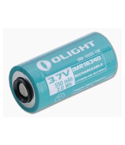 Olight RCR123A 550mAh 3.7V Protected 16340 Lithium Ion (Li-ion) Button Top Battery