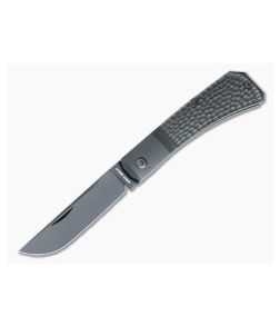 Jack Wolf Knives Pioneer Jack Slip Joint Knife Black DLC Jigged Titanium PIONE-01-TI-JIGGED