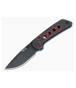 Reate PL-XT Pivot Lock Black Micarta Red Inlay Black PVD Nitro-V