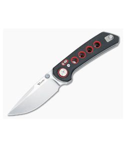 Reate PL-XT Pivot Lock Black Micarta Red Inlay Stonewashed Nitro-V