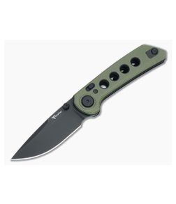 Reate PL-XT Pivot Lock Green Micarta Black PVD Nitro-V