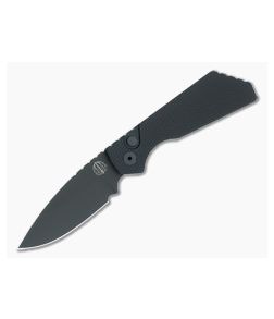 Protech PT Plus Automatic Textured Black Aluminum Handles Black DLC MagnaCut Drop Point PT207