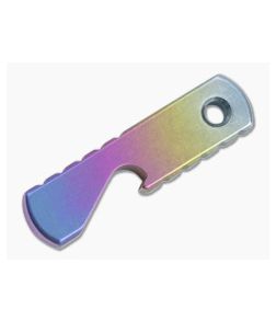 Qerim 37 Baby Hippo Titanium Bottle Opener Stonewashed Rainbow Anodized 001