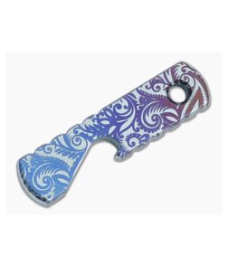 Qerim 37 Baby Hippo Titanium Bottle Opener Filigree Laser Engraved Anodized 002