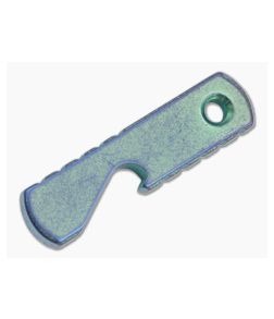 Qerim 37 Baby Hippo Titanium Bottle Opener Stonewashed Green Two-Tone Anodized 005