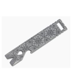 Qerim 37 V4 Worker Titanium Pry Tool Stonewashed Geometric Engraved 018