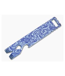 Qerim 37 V4 Worker Titanium Pry Tool Blue Anodized Filigree Engraved 023