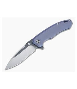 QSP Knives Woodpecker Two-tone M390 Violet Titanium Frame Lock Flipper QS116-C II