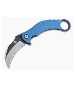 QSP Knives Eagle Karambit Two Tone D2 Blue G10 Liner Lock Flipper QS120-D