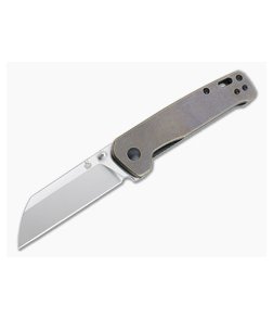 QSP Knives Penguin Sheepsfoot Satin D2 Brass Liner Lock Folder