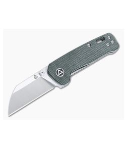 QSP Penguin Mini Liner Lock Folder Green Micarta Handles Satin 14C28N Sheepsfoot 130XS-C