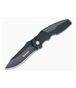 Remington Tactical Black Drop Point G10 Carbon Fiber Inlay R30001