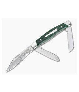 Remington 2020 Stockman Bullet Knife Green Wood Handle 420HC Blade R50036