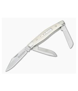 Remington 2020 Stockman Bullet Knife Limited Ivory Paper Micarta Handle 420HC Blade R50037