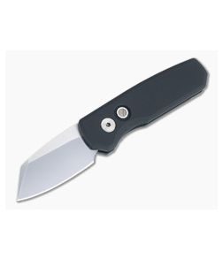 Protech Runt 5 Reverse Tanto Hand Ground Mirror CPM-20CV Black Smooth Aluminum Automatic R5204