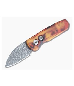 Protech Runt 5 Wharncliffe Vegas Forge Damascus Del Fuego Anodized Automatic R5301-DF-01