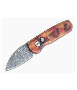 Protech Runt 5 Wharncliffe Vegas Forge Damascus Del Fuego Anodized Automatic R5301-DF-02