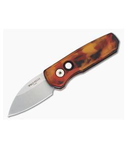 Protech Runt 5 Wharncliffe Stonewashed MagnaCut Del Fuego Anodized Automatic R5301-DF