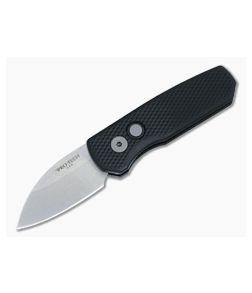 Protech Runt 5 Wharncliffe Stonewashed MagnaCut Textured Black Aluminum Automatic R5305