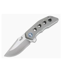 Pena Knives X Series Rhino Flipper Tab Bead Blast Titanium Satin M390