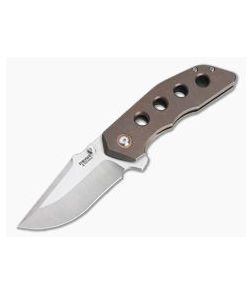 Pena Knives X Series Rhino Flipper Tab Bronze Titanium Satin M390
