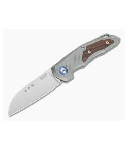 MKM Mikita Root Anso M390 Santos Wood Inlaid Titanium Slip Joint Folder RT-ST