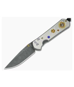 Chris Reeve Small Sebenza 21 Nichols Damascus Solar System with Pyrite 1058-01
