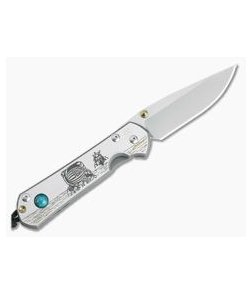 Chris Reeve Small Sebenza 21 CGG LH Left Handed Lunar Landing w/Chrysocolla Cabochon S21-1261