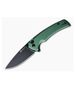Sencut Serene Green Aluminum Black D2 Drop Point Blade S21022B-5
