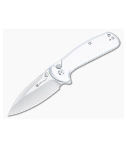 Sencut ArcBlast Button Lock Silver Aluminum Pocket Knife S22043B-2